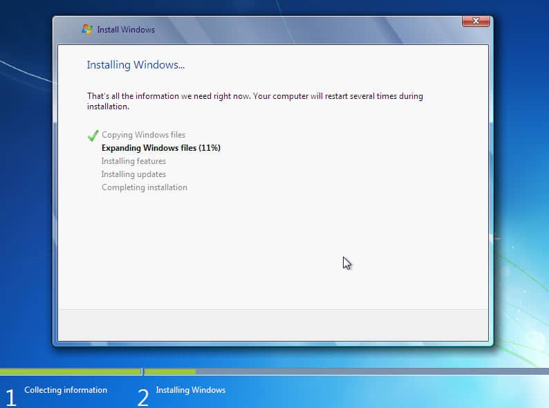 Windows 7 installation